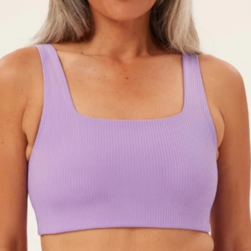 Girlfriend Collective Violet RIB Tommy Cropped Bra